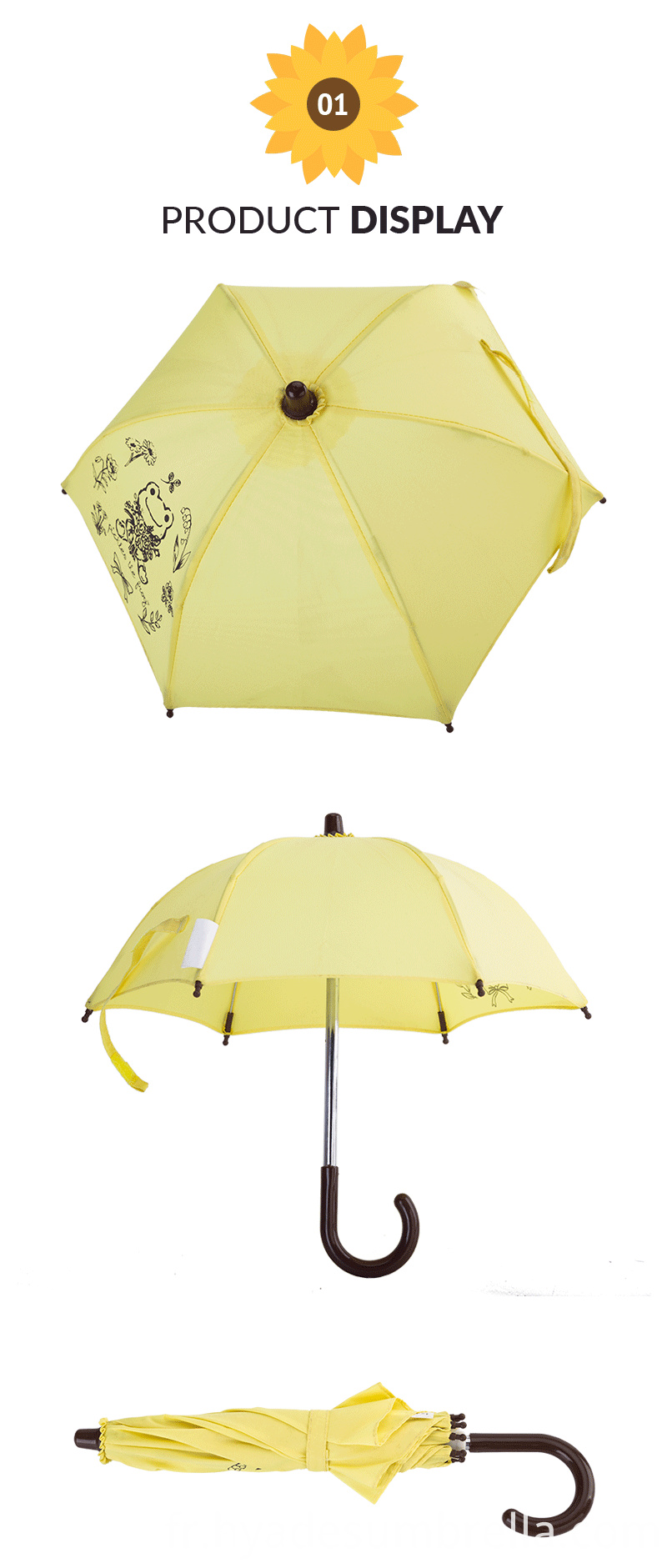 Parapluie de jouet jaune pour l'affichage Yellow Toy Umbrella For Display